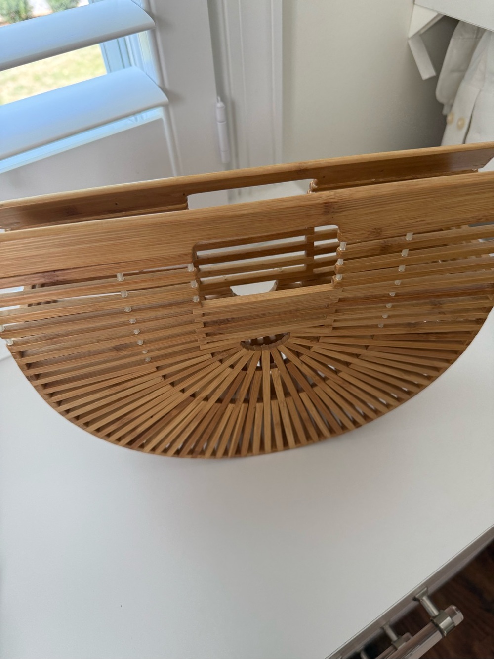 Natural Bamboo Half-Moon Handbag - Natural Color